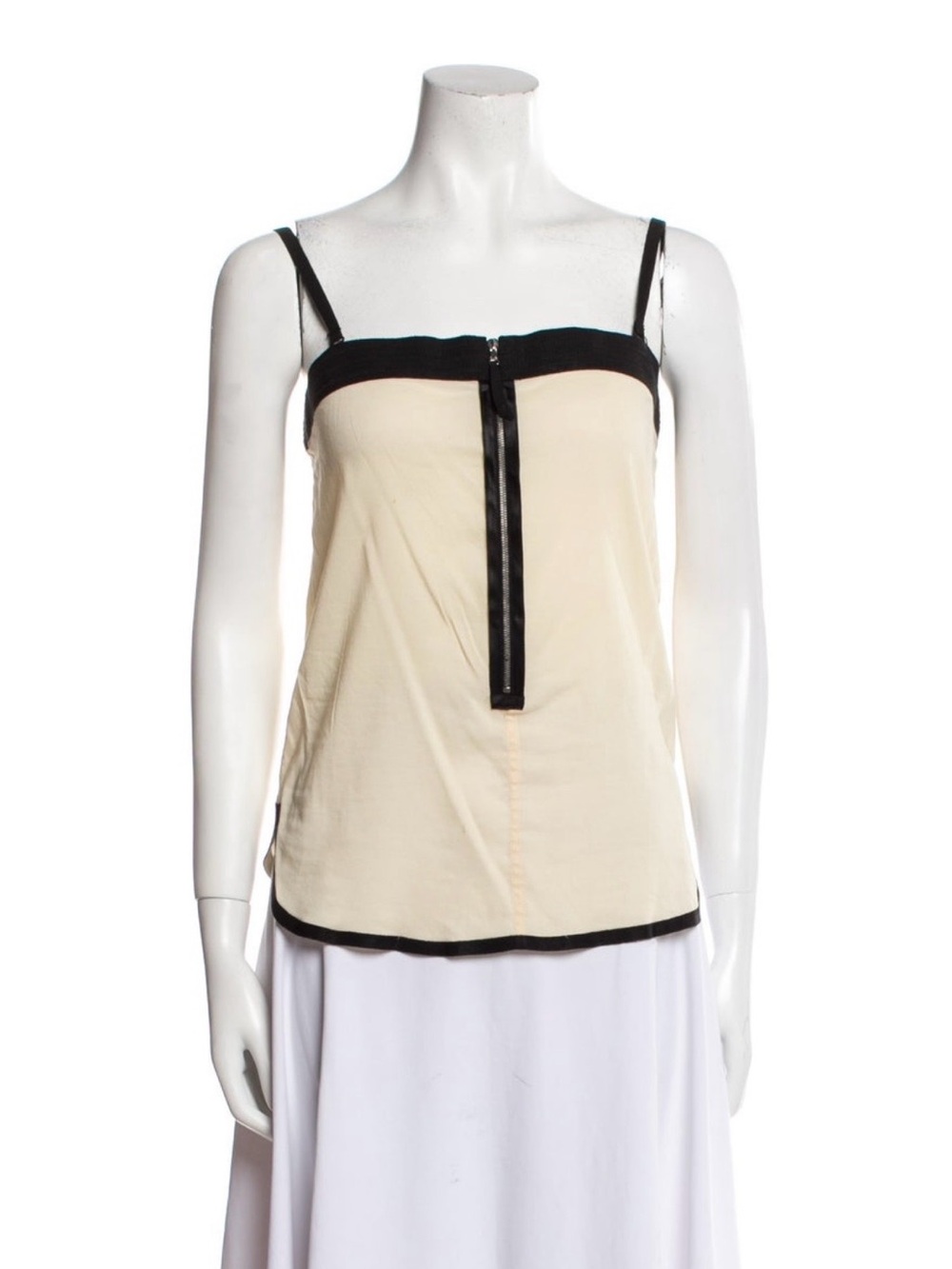 Dolce & Gabbana Cream Cami with Black Trim and Front Zip